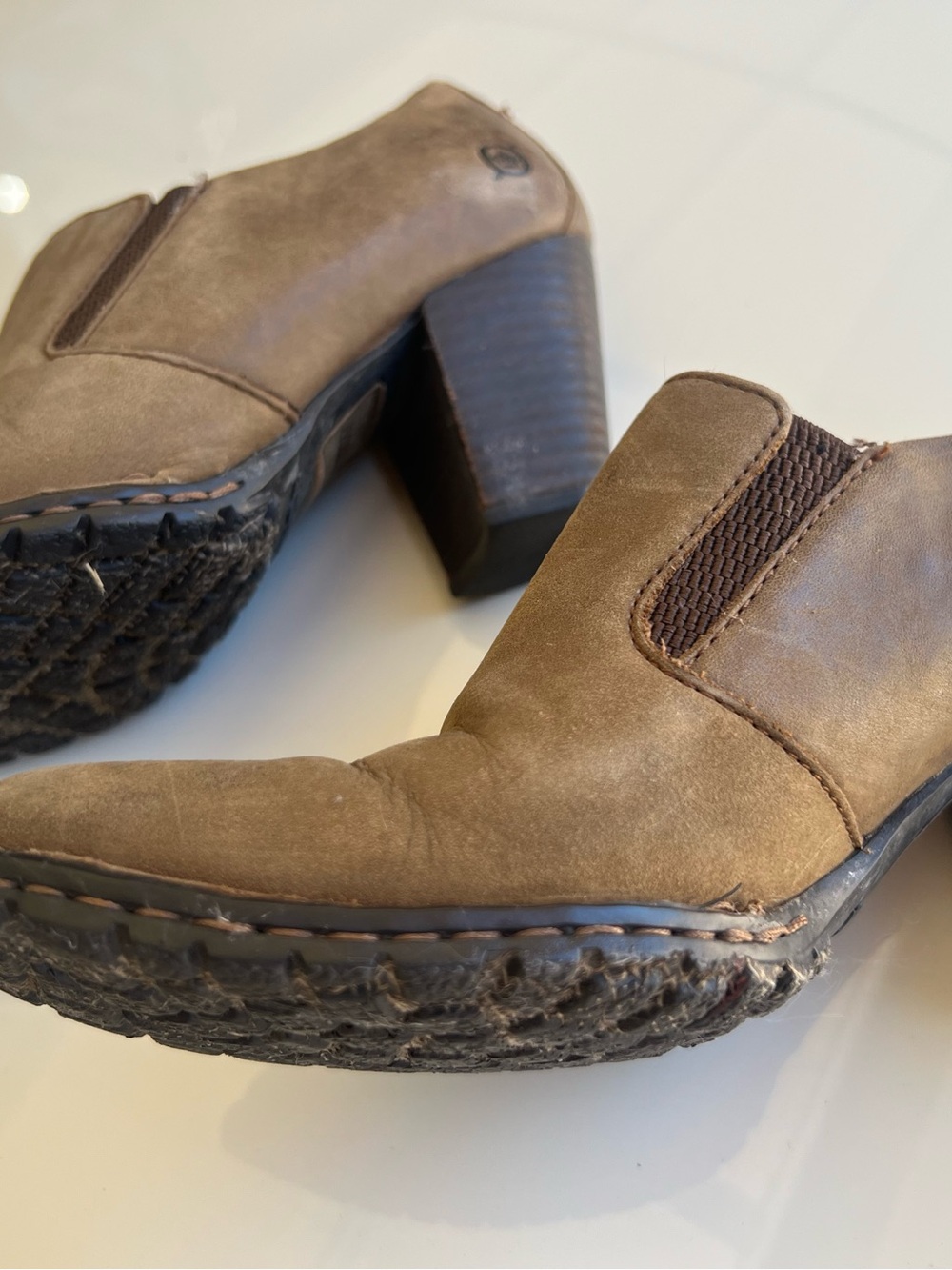 Born Brown Suede Block Heel Ankle Booties - Picture 2 of 4